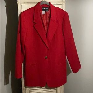 Vintage Sag Harbor Red Wool Blazer Size 12